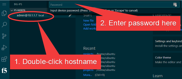 VS Code add host